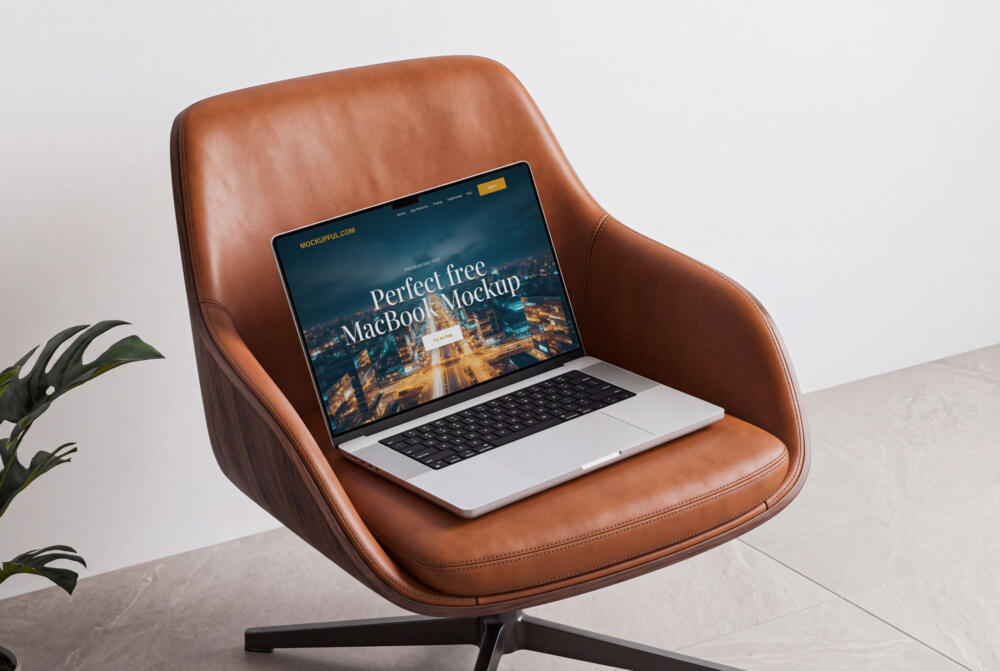 Leather Chair MacBook Mockup