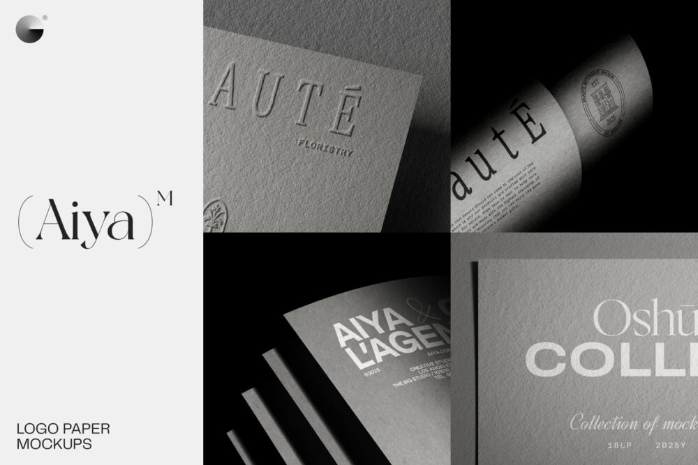 Logo Design On Rolled Paper Mockup V4 Front View
