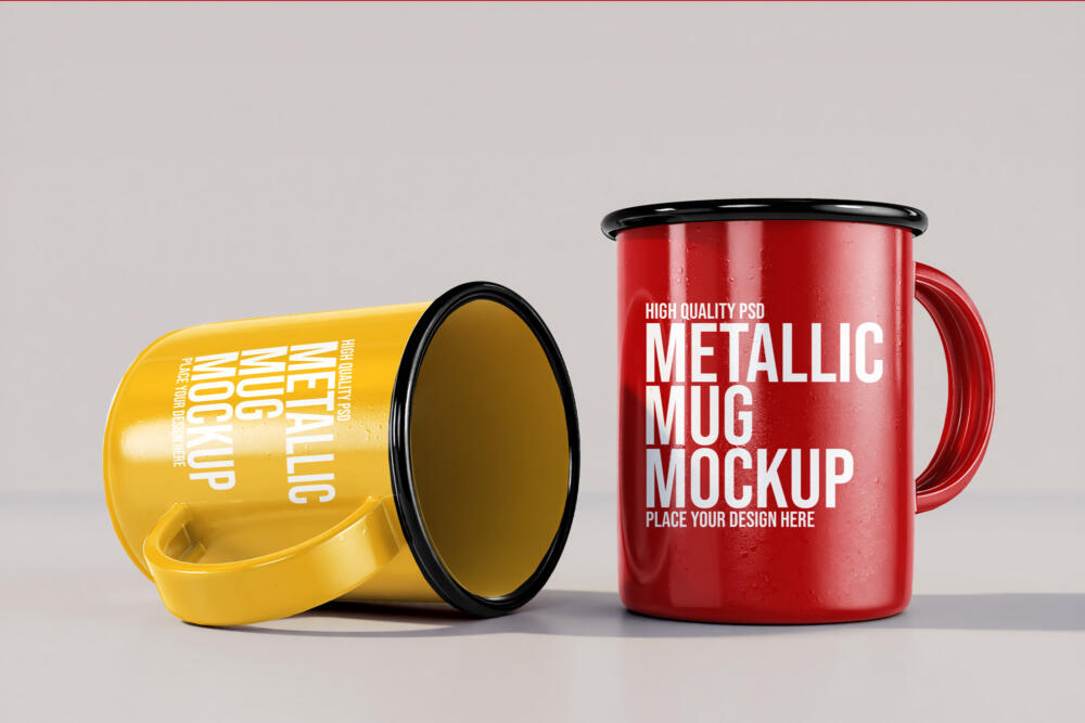 Long Enamel Mug Mockup