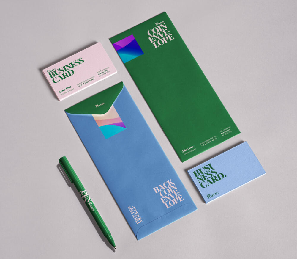 Long Envelope Psd Stationery Mockup Set