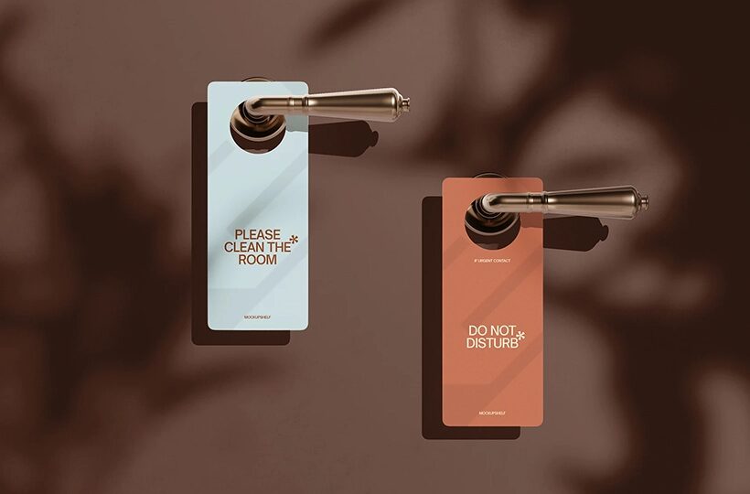 Luxury Door Hanger Mockup | Hotel Door Sign