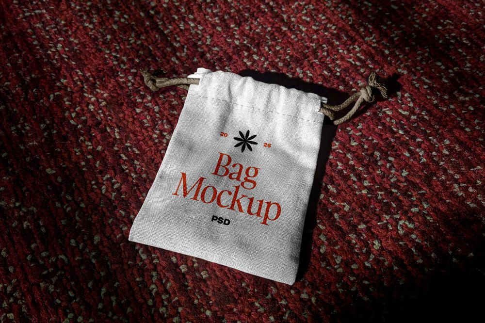 Lying Small Canvas Bag Mockup