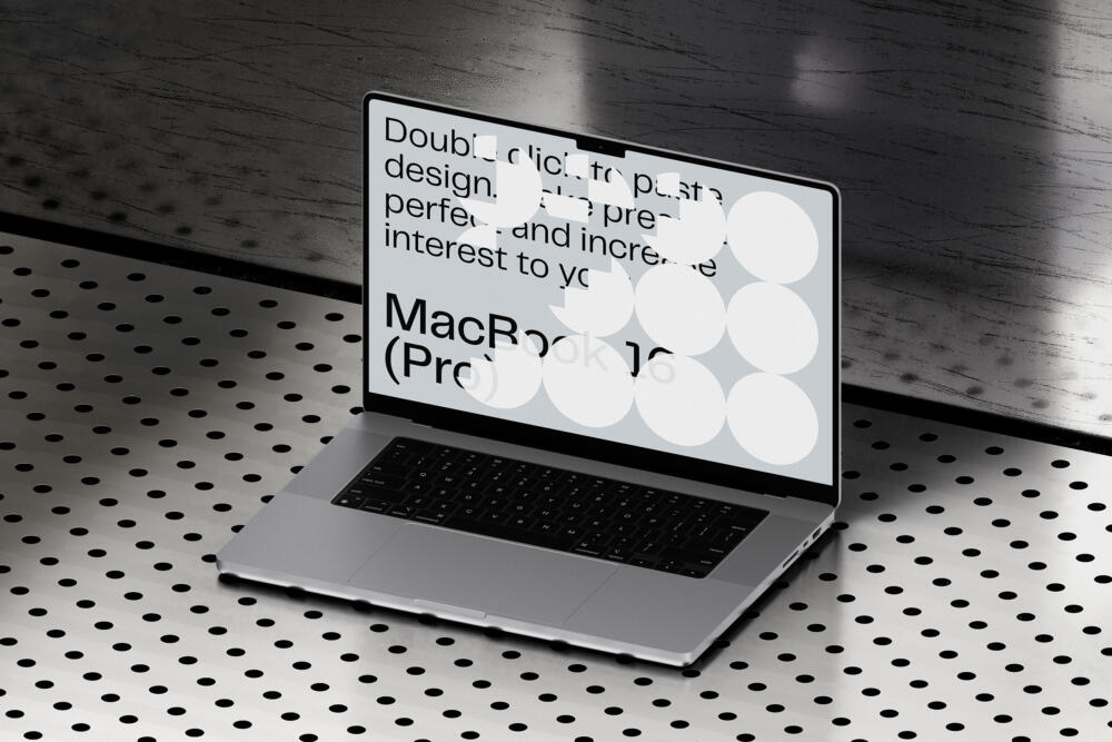 Macbook 16 Pro On Metal Surface V1 Isometric