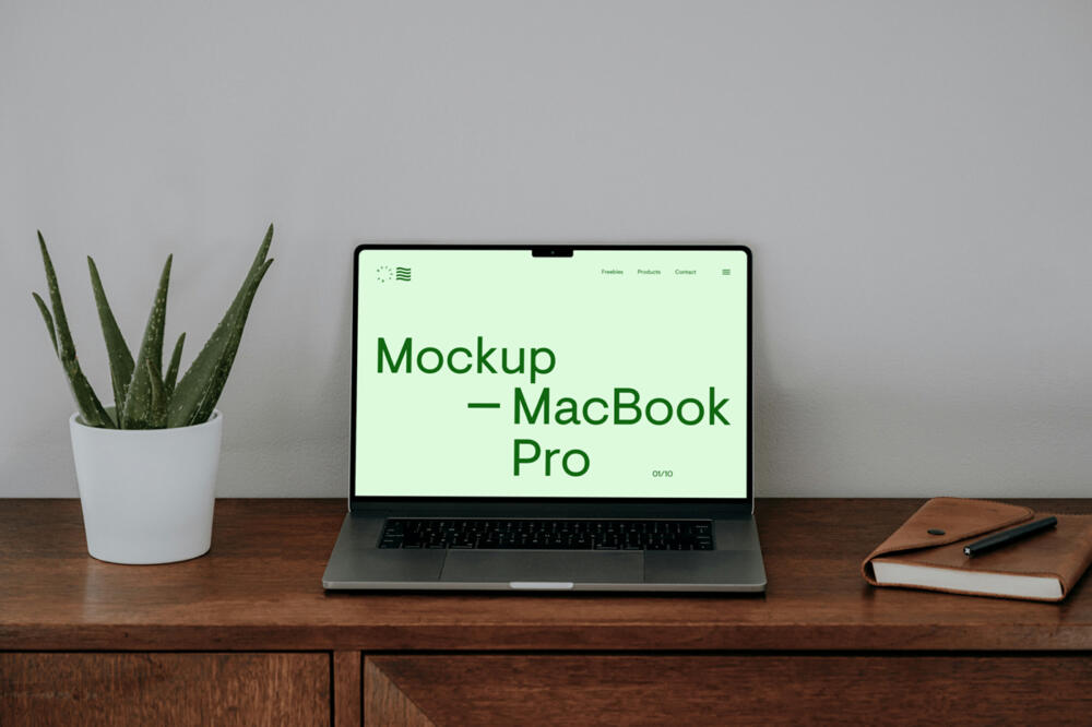 MacBook on Dresser Mockup