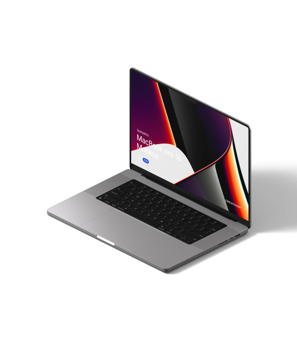 Macbook Pro 16 Mockup V4 Isometric | Mockup store