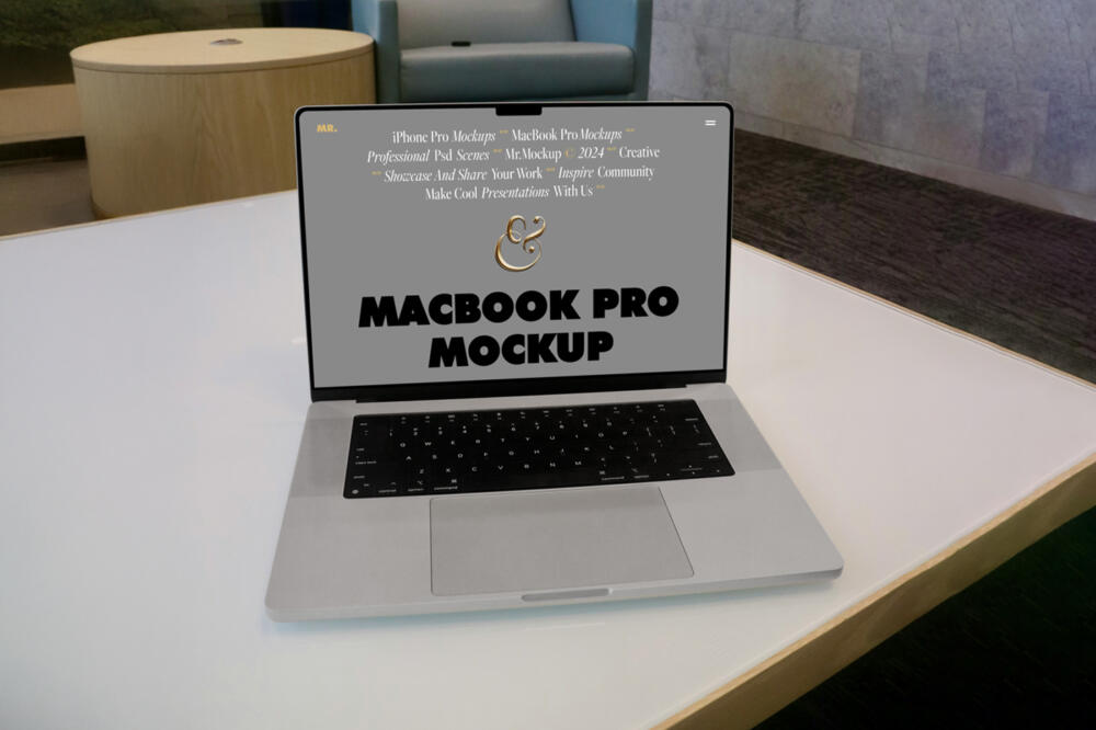 MacBook Pro in Office Mockup