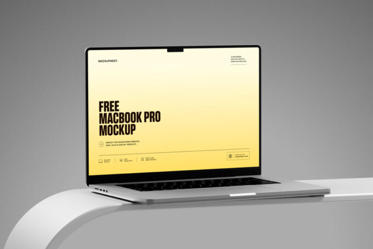 MacBook Pro Mockup Angled Perspective