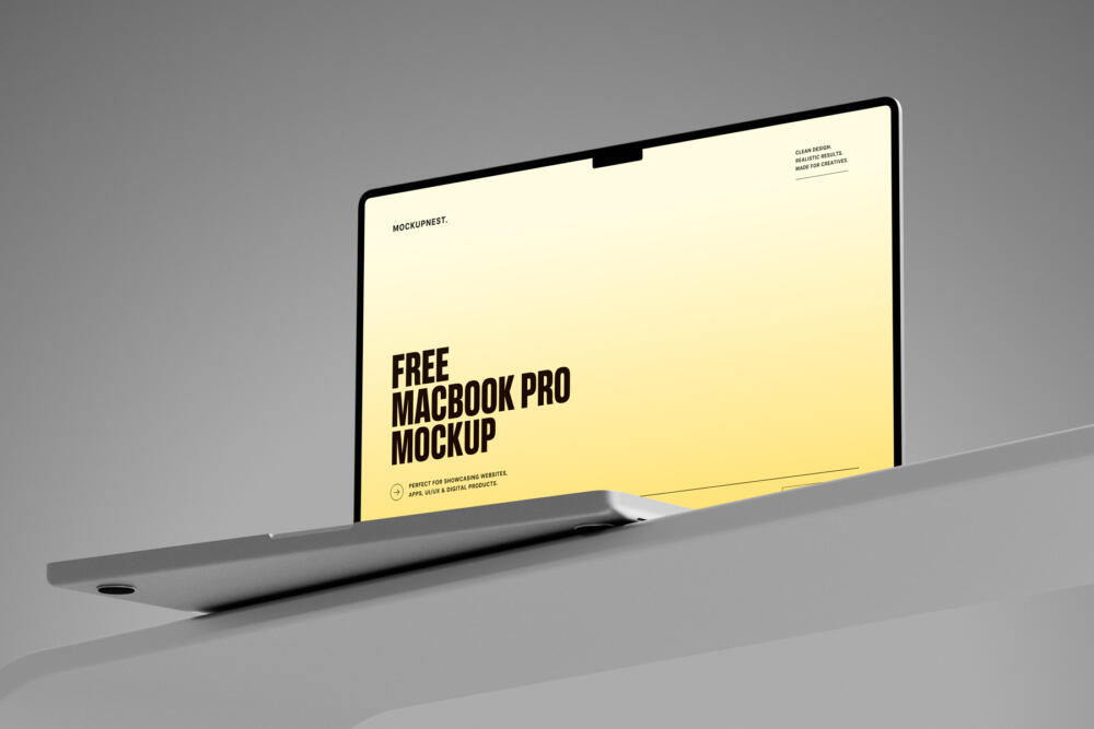 MacBook Pro Mockup Bottom Perspective