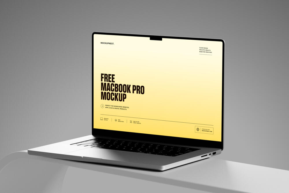 MacBook Pro Mockup Side Perspective
