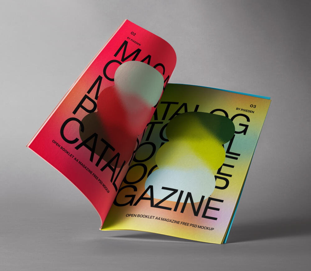 Magazine Open Booklet Psd Mockup