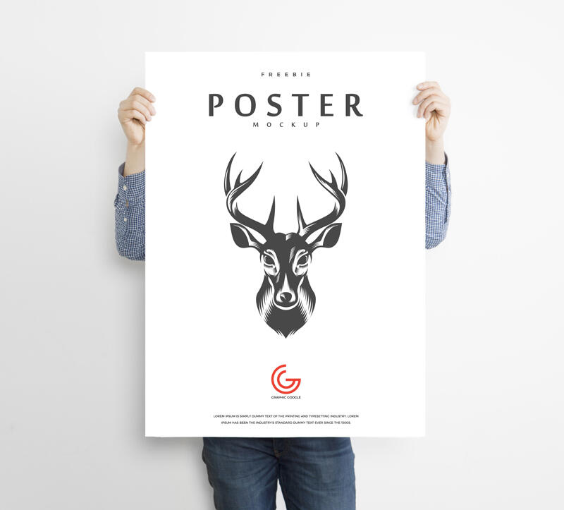 Man Holding Advertisement Poster Mockup PSD