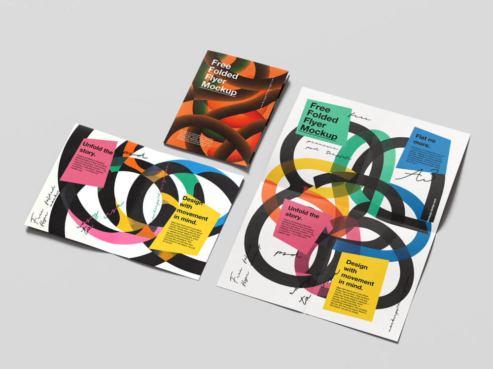 Map folded flyer mockup