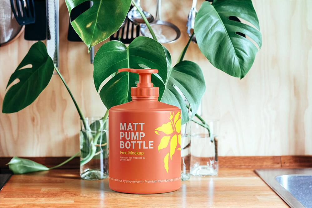 Matt Pump Bottle Mockup - Mockup PSD