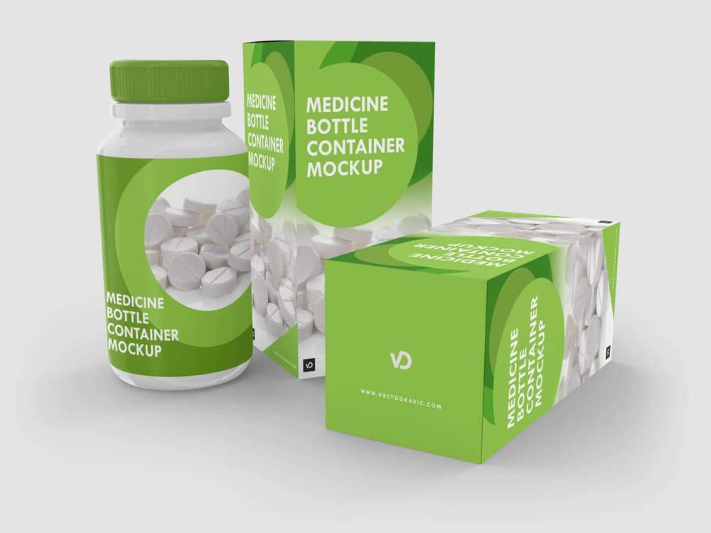 Medicine Bottle Container Mockup