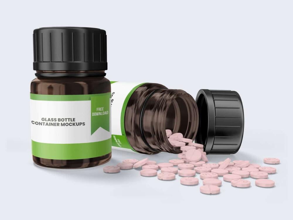 Medicine Glass Bottle Mockups