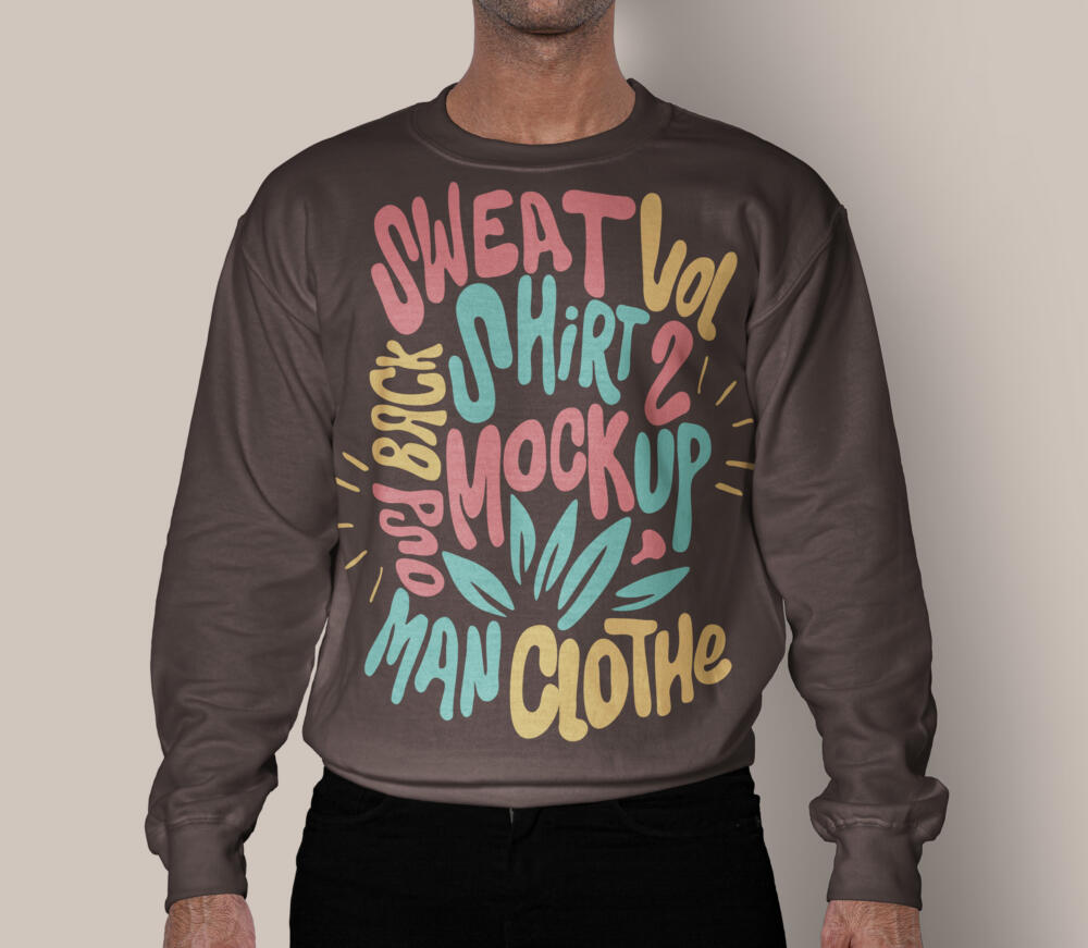 Men Sweatshirt Psd Mockup