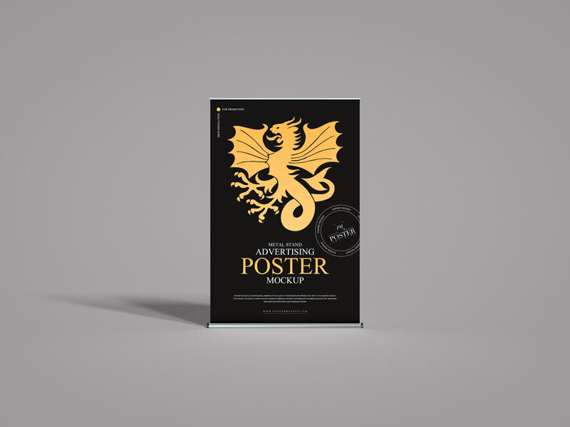 Metal Stand Advertising Poster Mockup