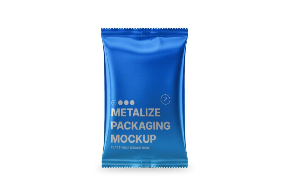 Metallic Central Seal Packaging Mockup