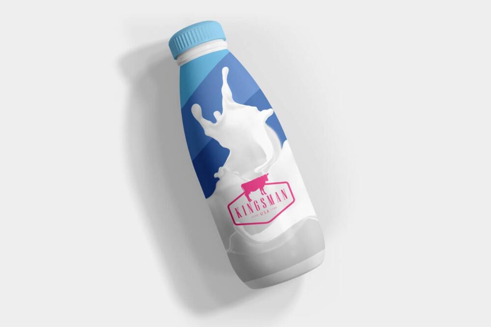 Milk And Drink Water Plastic Bottle Mockup
