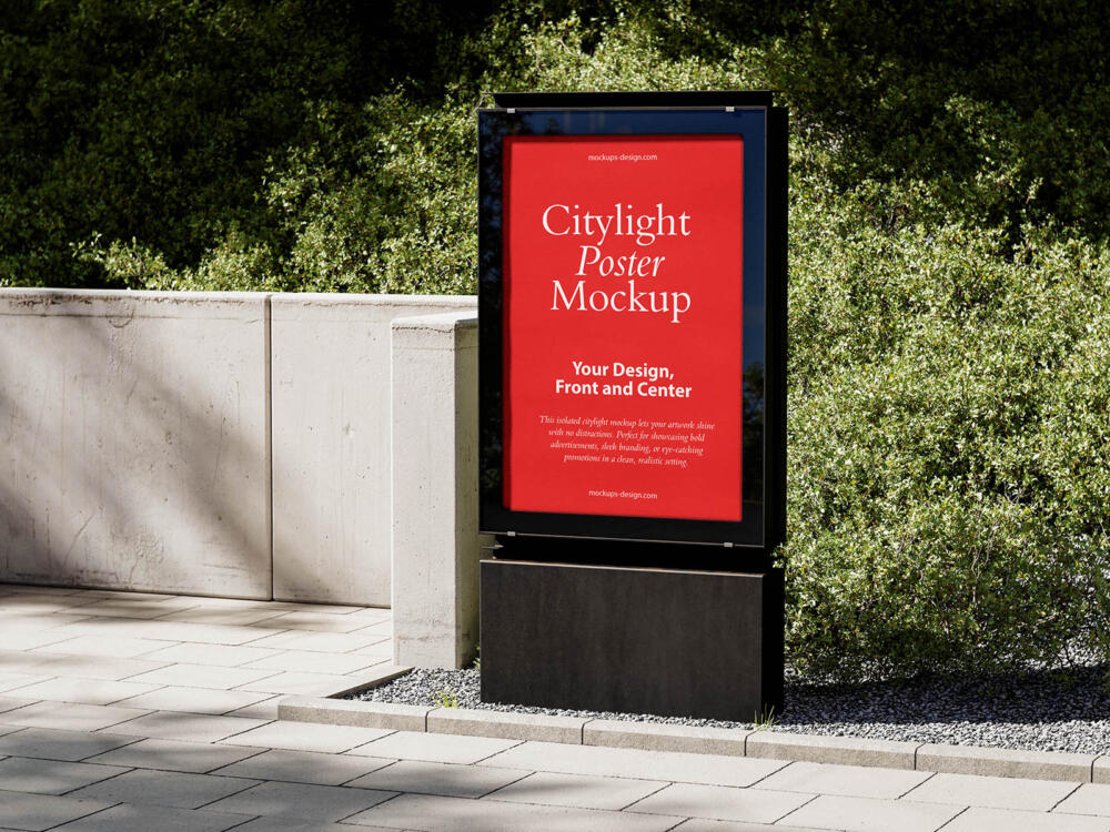 Minimal citylight poster mockup