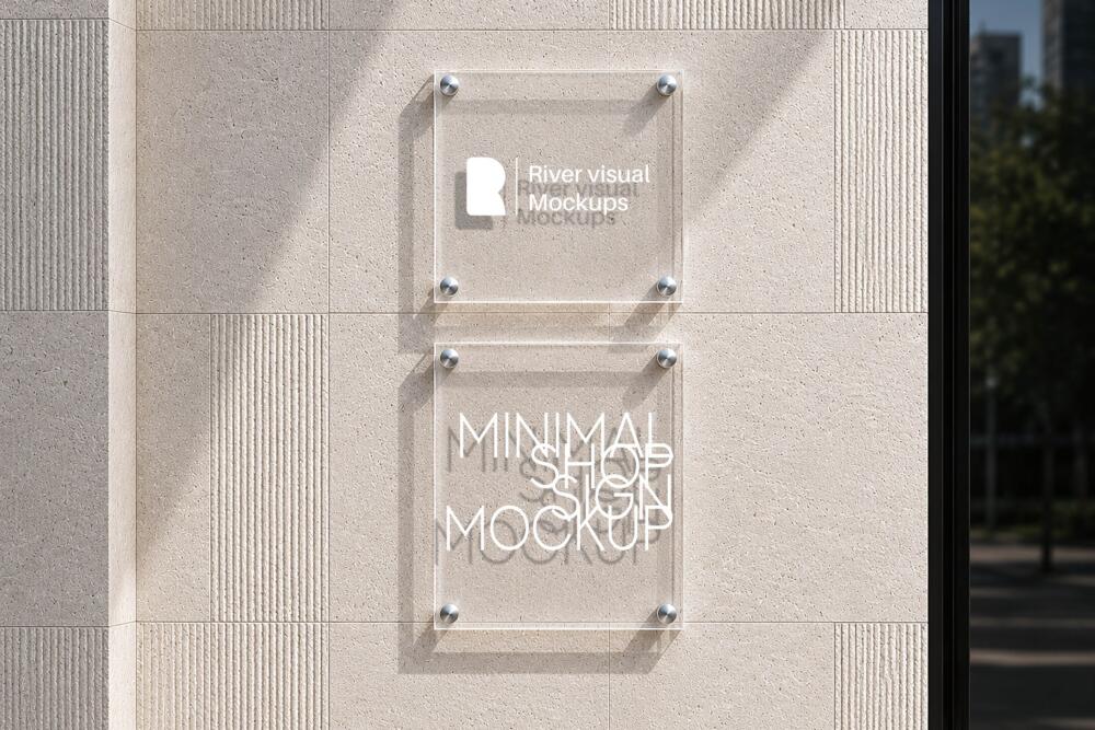 Minimal Shop Sign Mockup