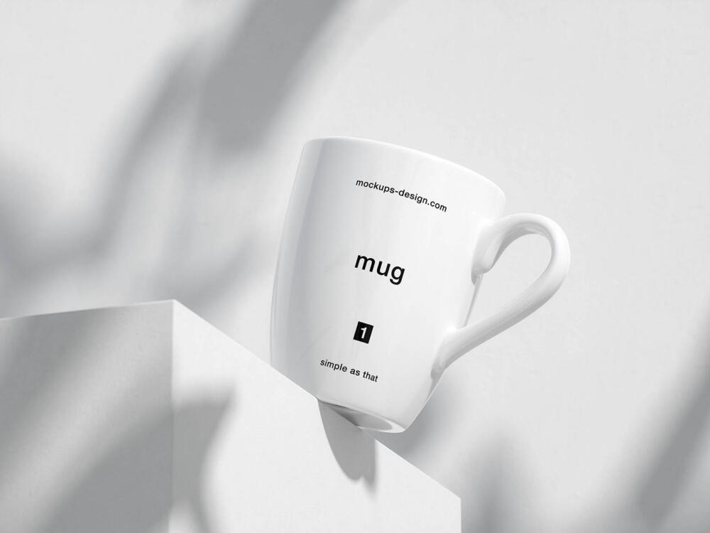 Minimal white mug mockup