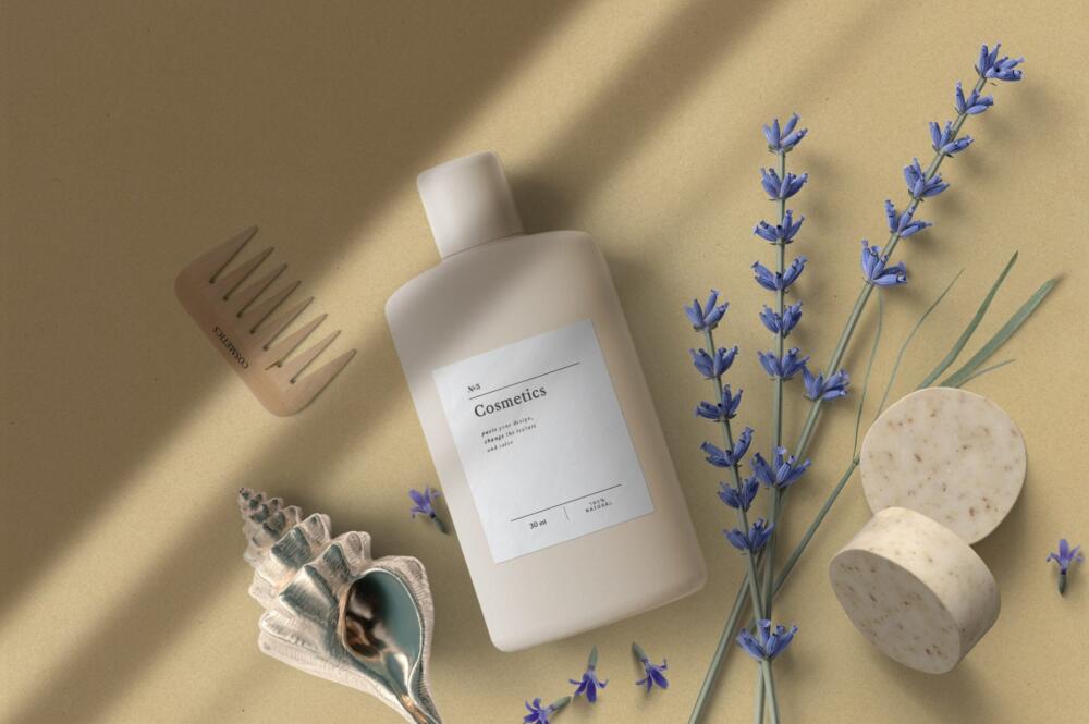 Minimalistic Cosmetics Bottle Mockup Top View