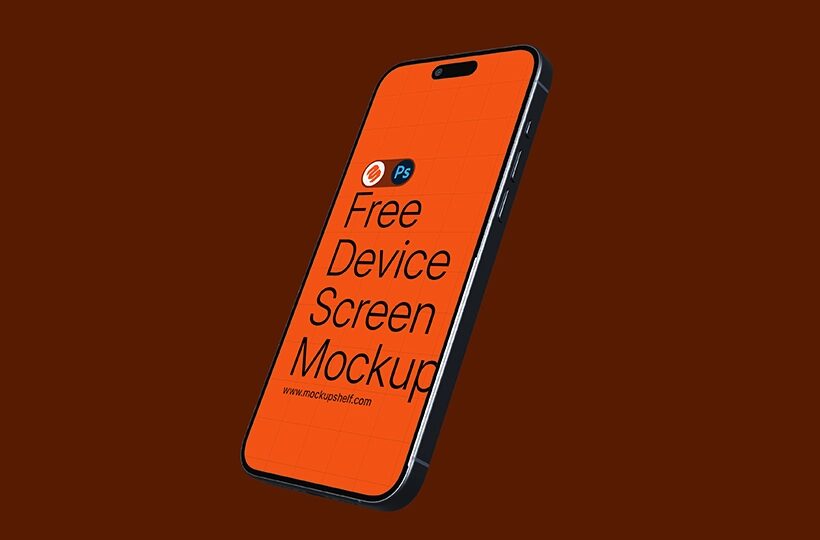 Mobile Mockup on Solid Backdrop PSD, Floating Scene