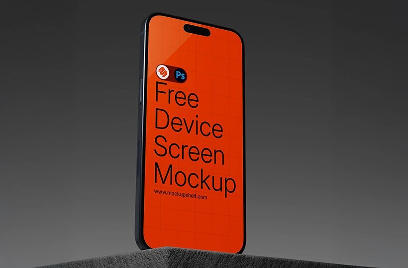 Mobile Mockup on Solid Plinth PSD