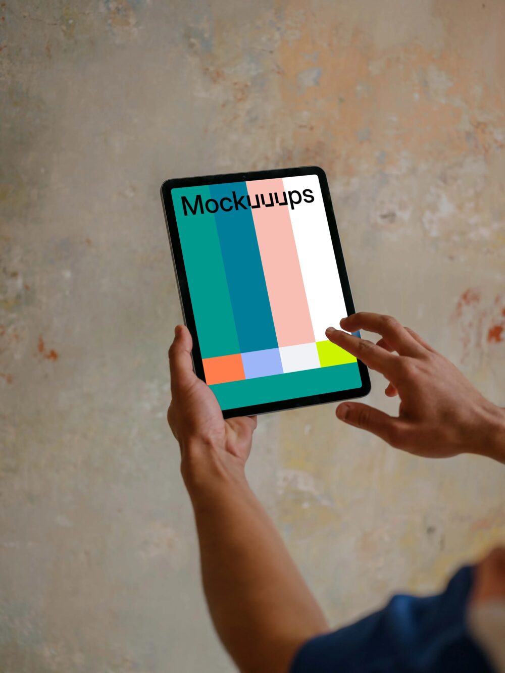 mockup of man pointing on iPad