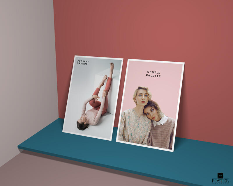 Modern Branding Vertical Standing Posters Mockup PSD Template