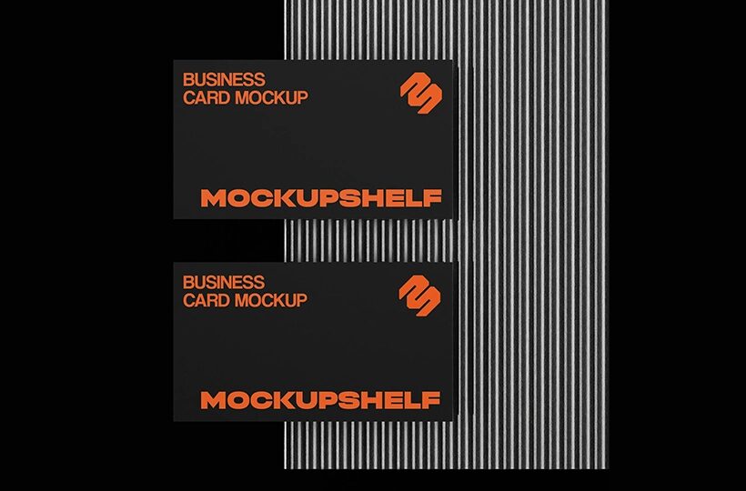 Modern Business Card Mockup Dark Identity PSD
