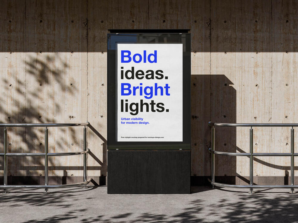 Modern citylight poster mockup