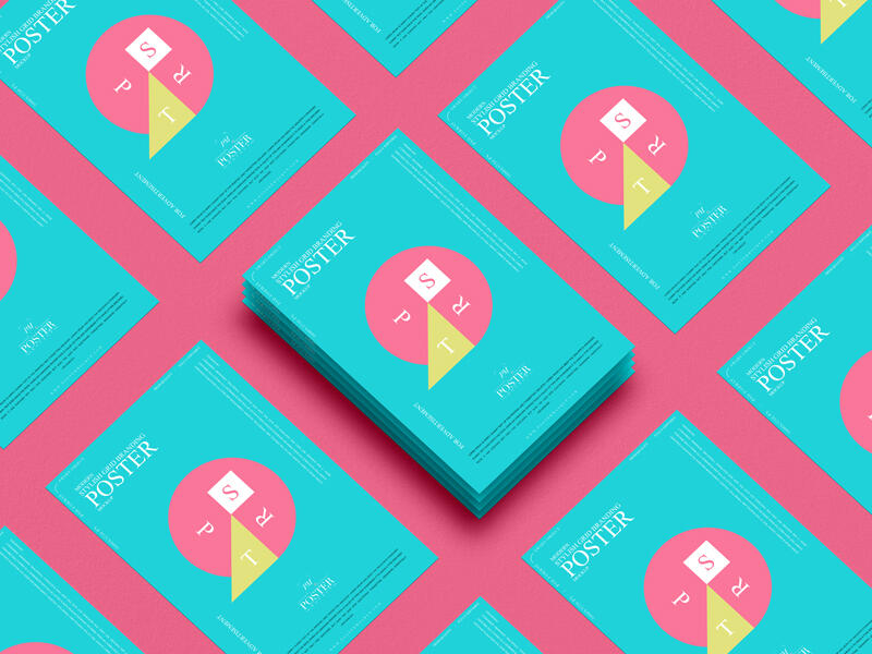 Modern Stylish Grid Branding Poster Mockup