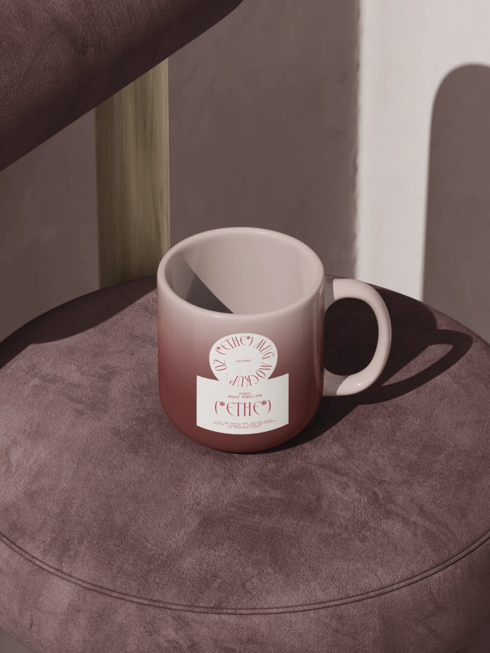 Mug Mockup On Chair In Minimalistic Interior Isometric | Mockup store