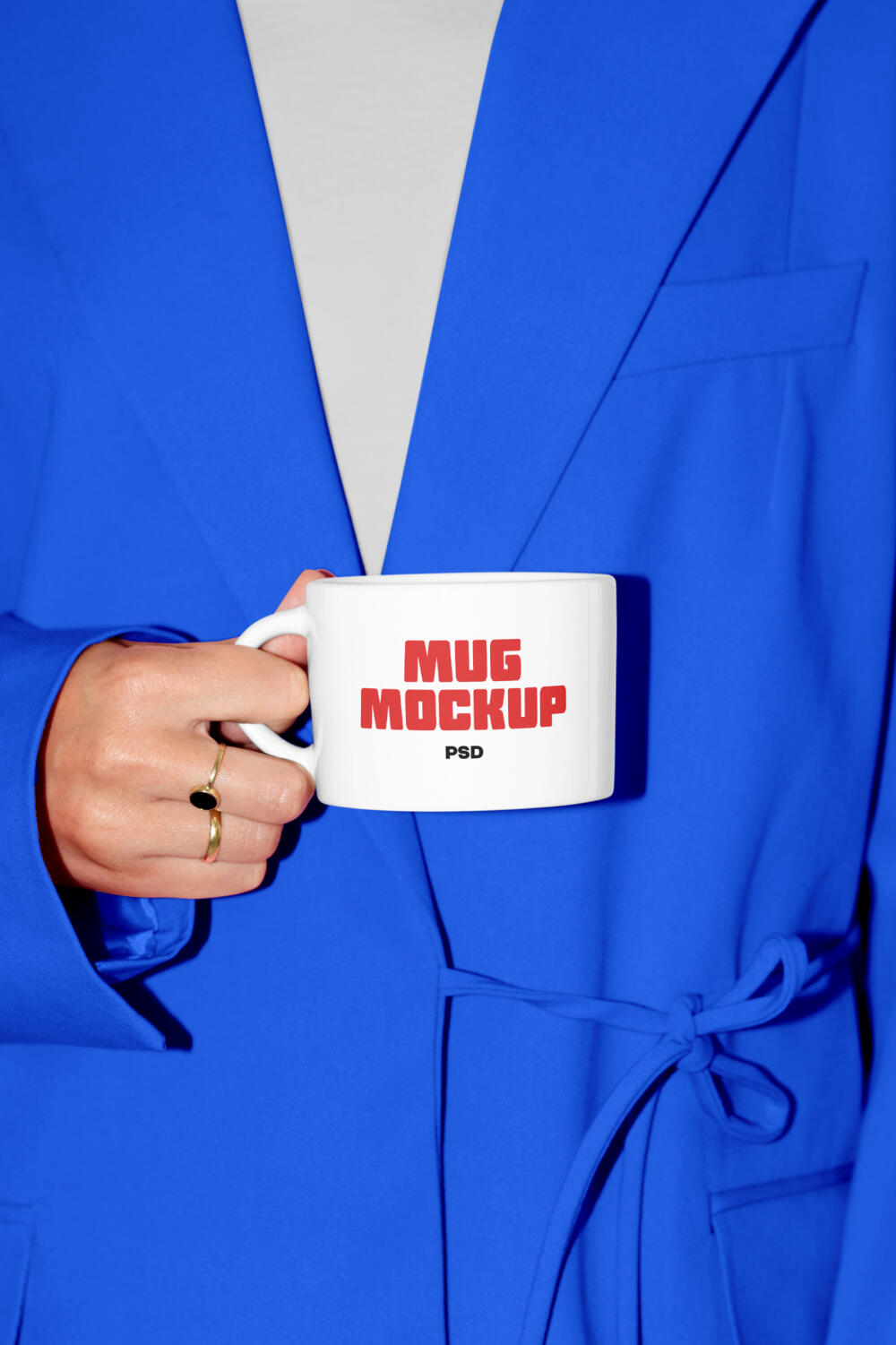 Mug with Bathrobe PSD Mockup