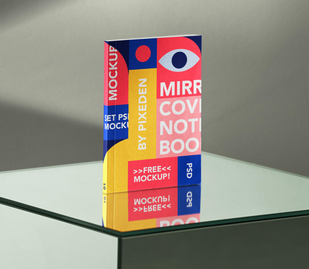 Notebook Mirror Base Scene Psd Mockup