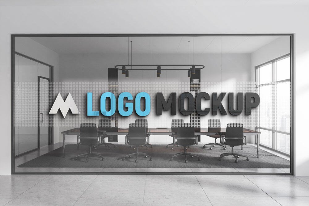 Office Meeting Room Logo Mockup