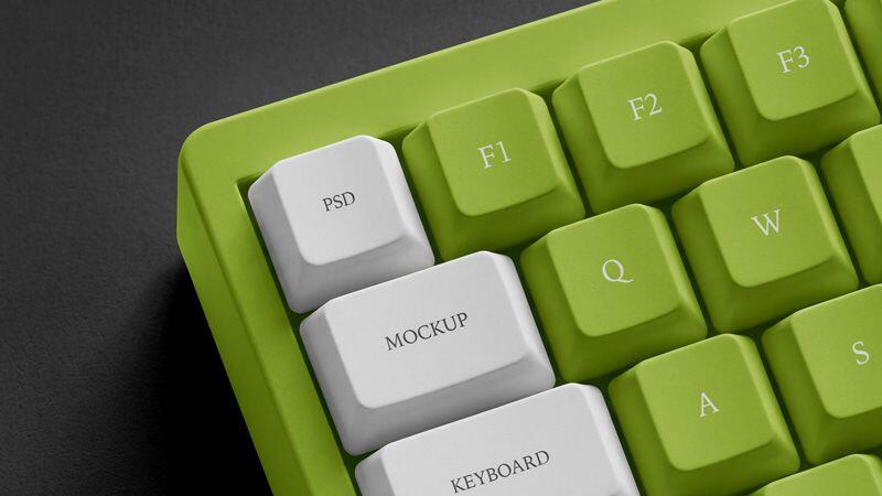 Old-school Analog Gaming Keyboard Mockup