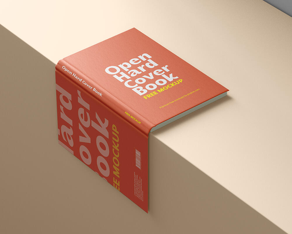 Open Hardcover Book Mockup - Mockups PSD