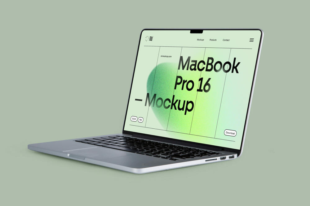 Open MacBook Pro PSD Mockup