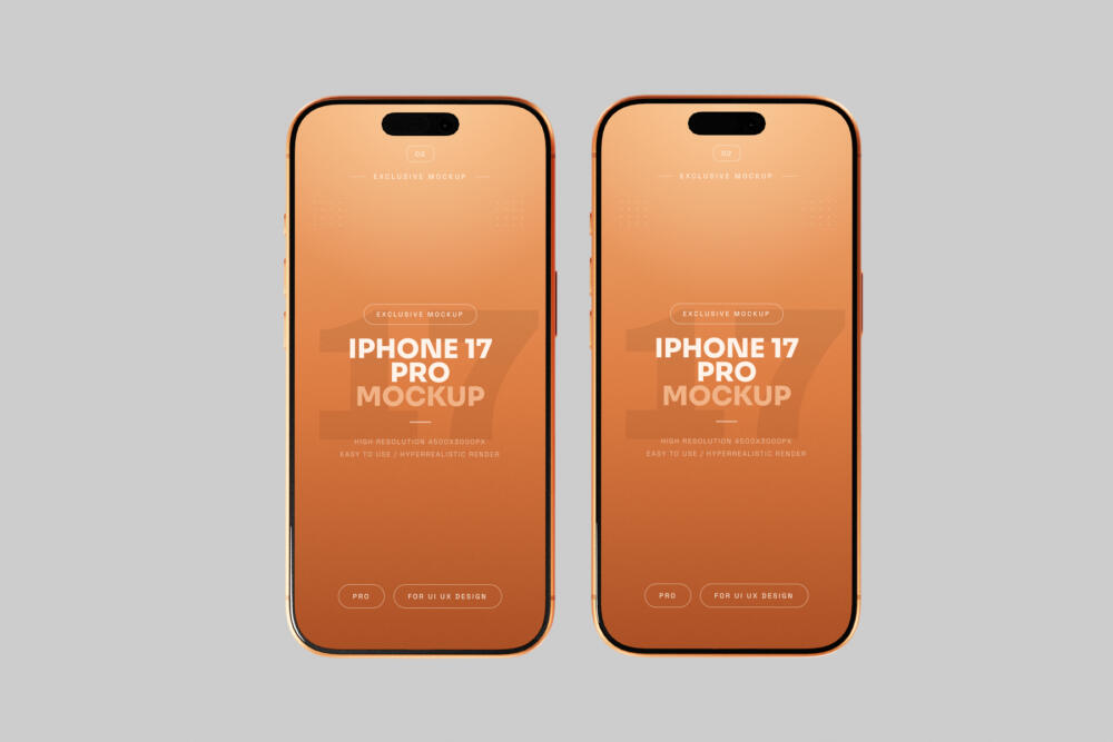 Orange iPhone 17 Pro Mockup