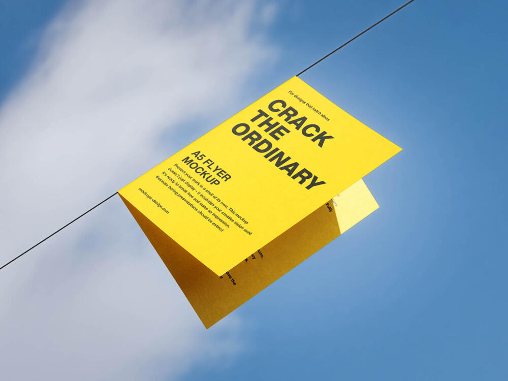 Outdoor A5 folded flyer mockup