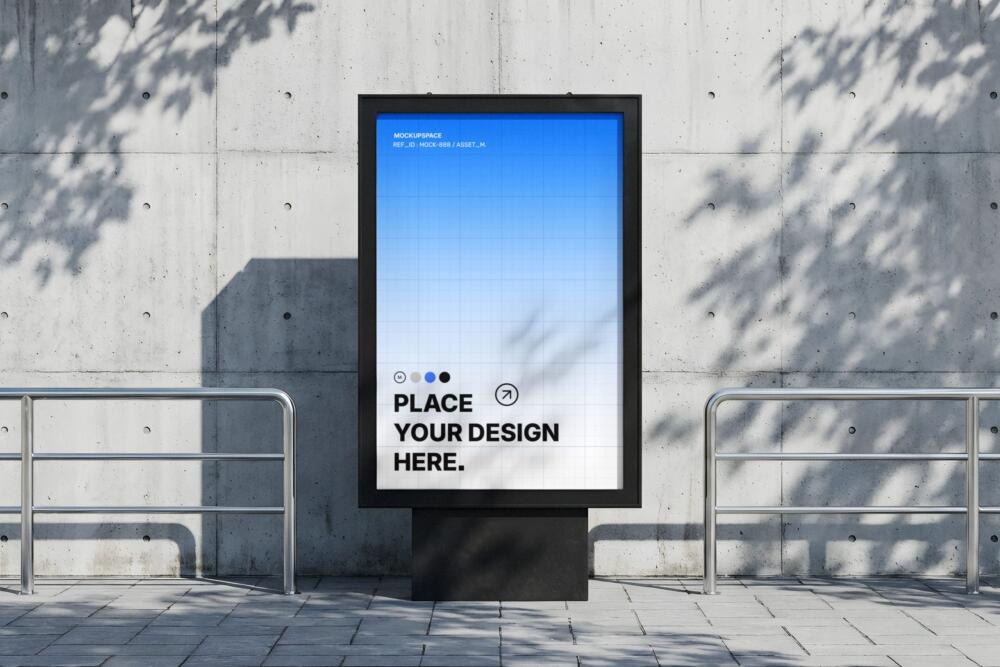 Outdoor Billboard Mockup on Concrete Wall