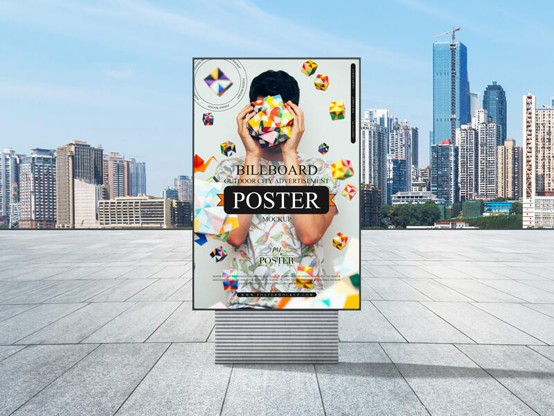 Outdoor City Advertisement Billboard Poster Mockup