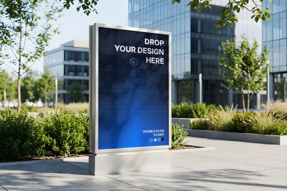 Outdoor City Lightbox Billboard Mockup