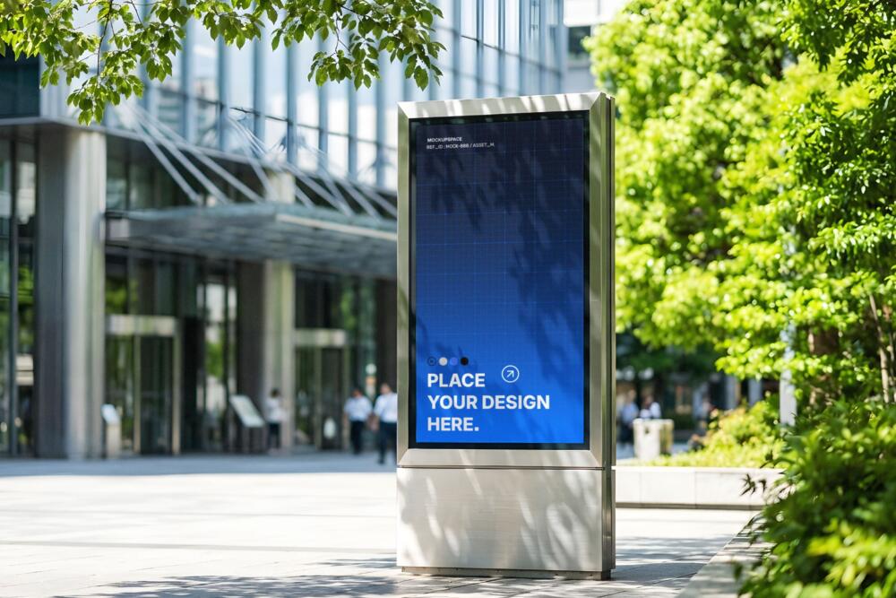 Outdoor Digital Kiosk Signage Mockup