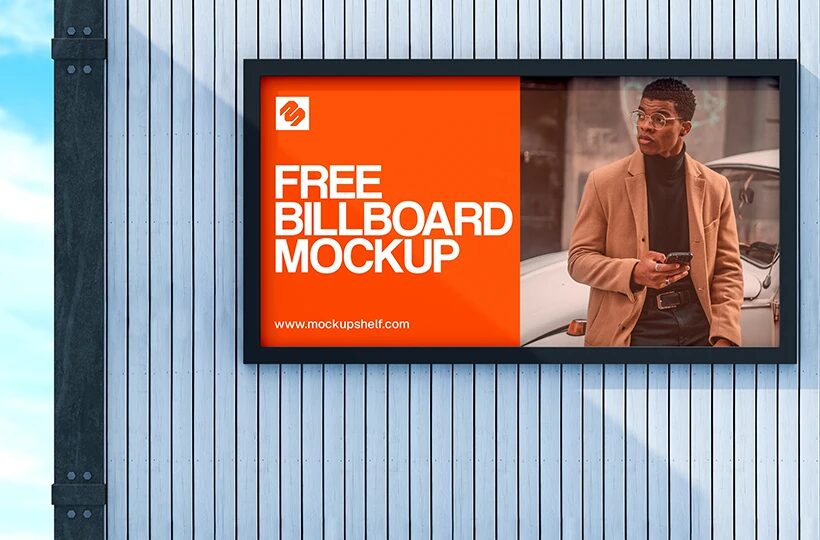 Outdoor Modern Billboard Mockup | Realistic Urban PSD Template |MockupShelf