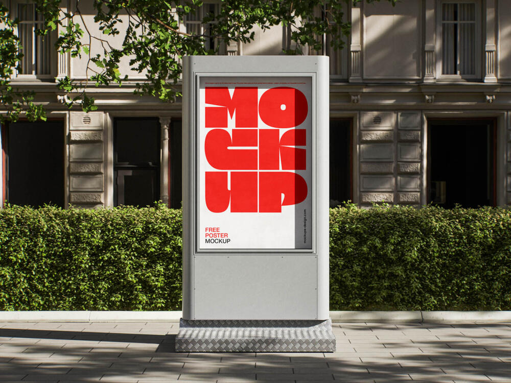 Outdoor poster stand mockup