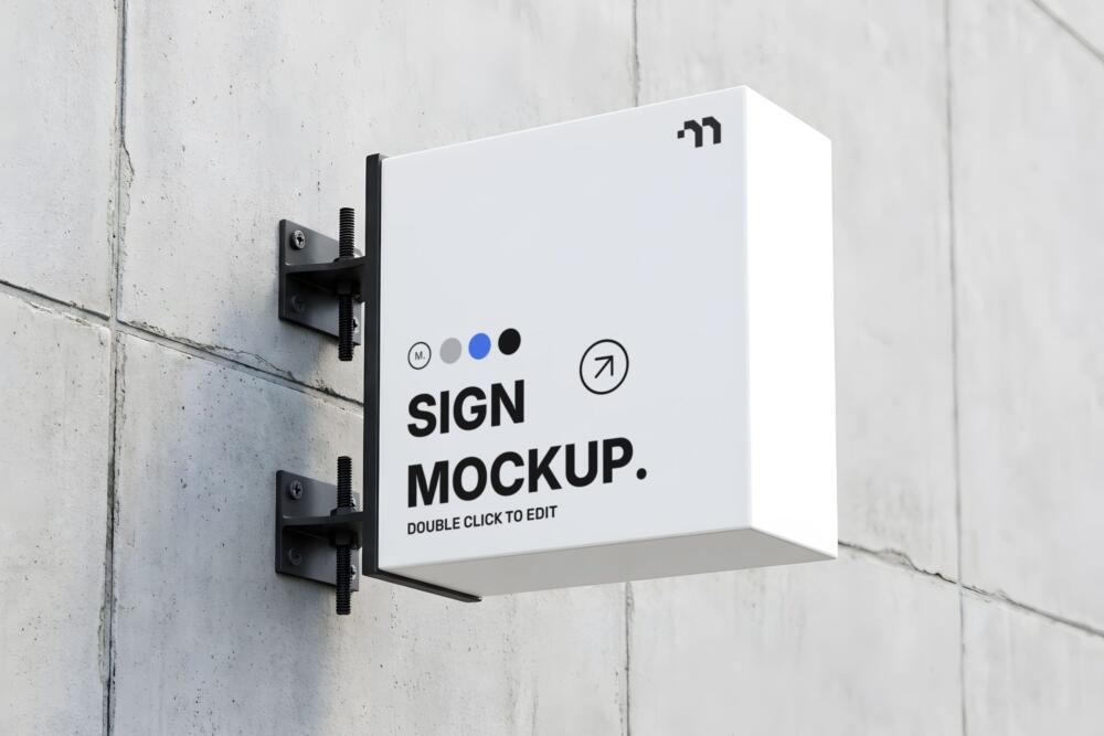 Outdoor Rectangular Sign Mockup